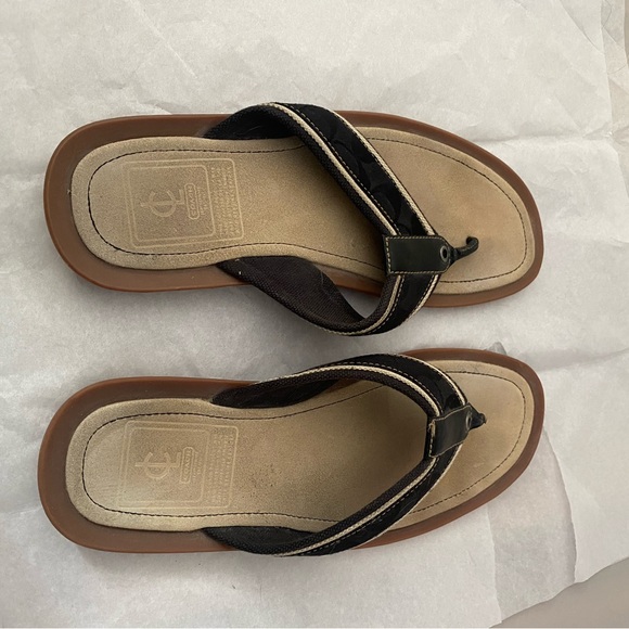 Coach Black and Tan Men's Sandals - Picture 4 of 6